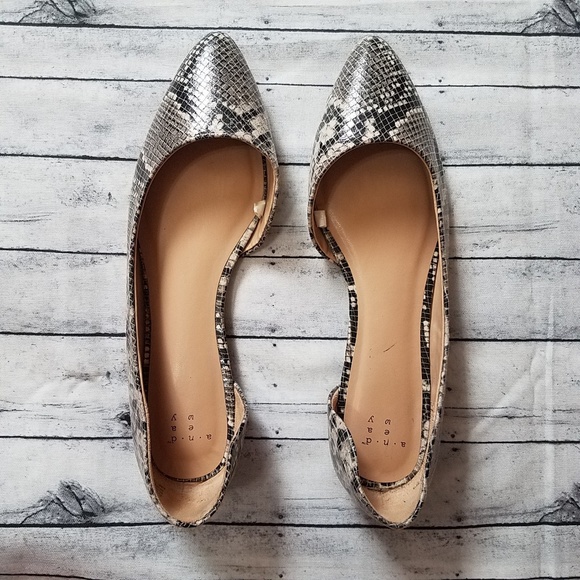 a new day Shoes - Snake print flats, size 8.